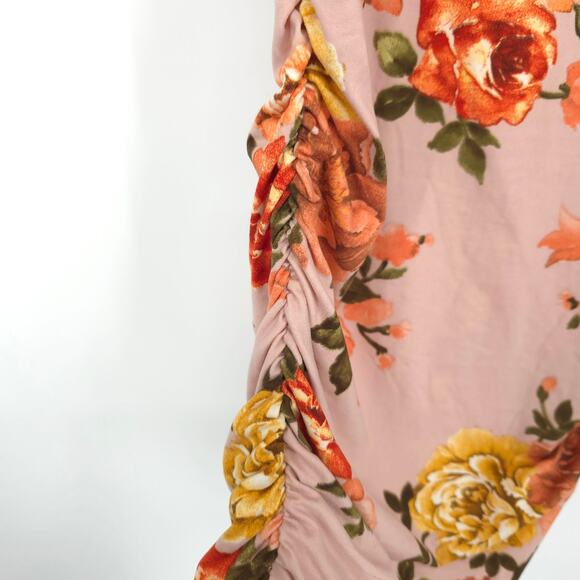 Bump Biddy Floral Off the Shoulder Maternity Dress Size Medium - Picture 10 of 12